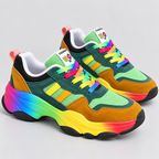 Flerfarvede Chunky Sneakers til Damer - Platformsål med Snørebånd
