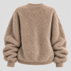 Luvet Uldcardigan til Damer - Knaplukning, Oversized Pasform