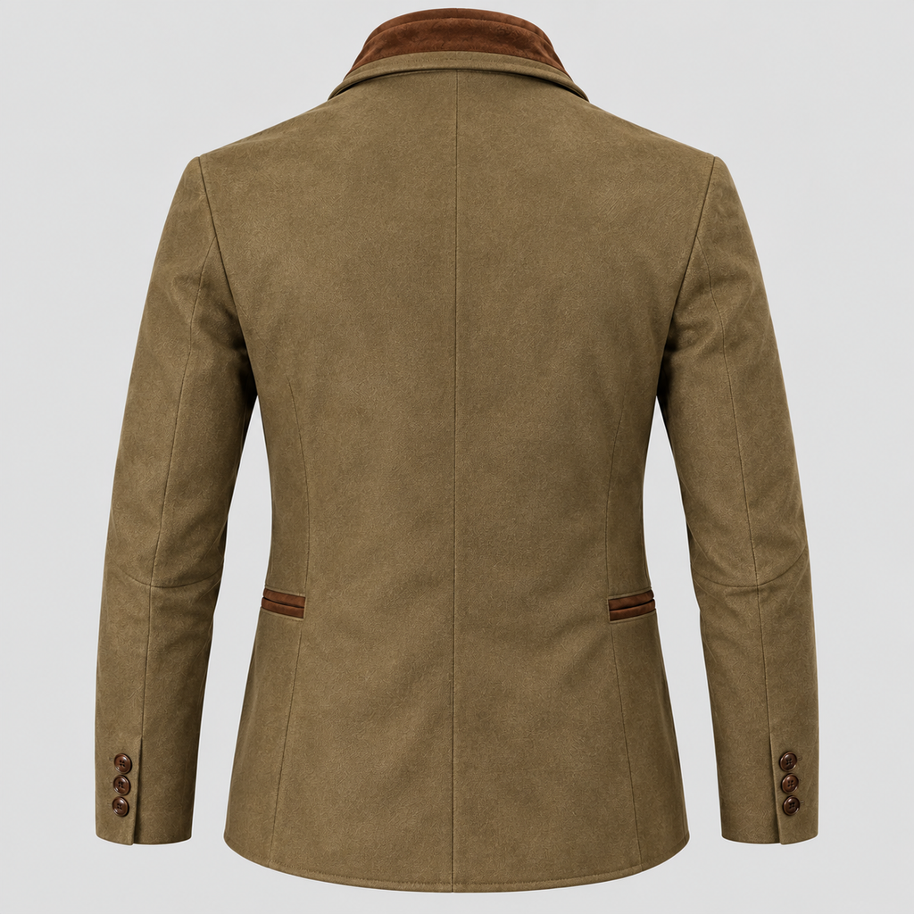 Herre Slim Fit Jakke – Reverskrave med Kontrastforing