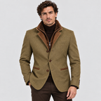 Herre Slim Fit Jakke – Reverskrave med Kontrastforing