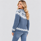 Fair Isle-Sweater til Damer - Strikket med Geometrisk Mønster