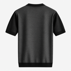 Herre Textureret Crew Neck T-Shirt – Chevronmønster Kort Ærme