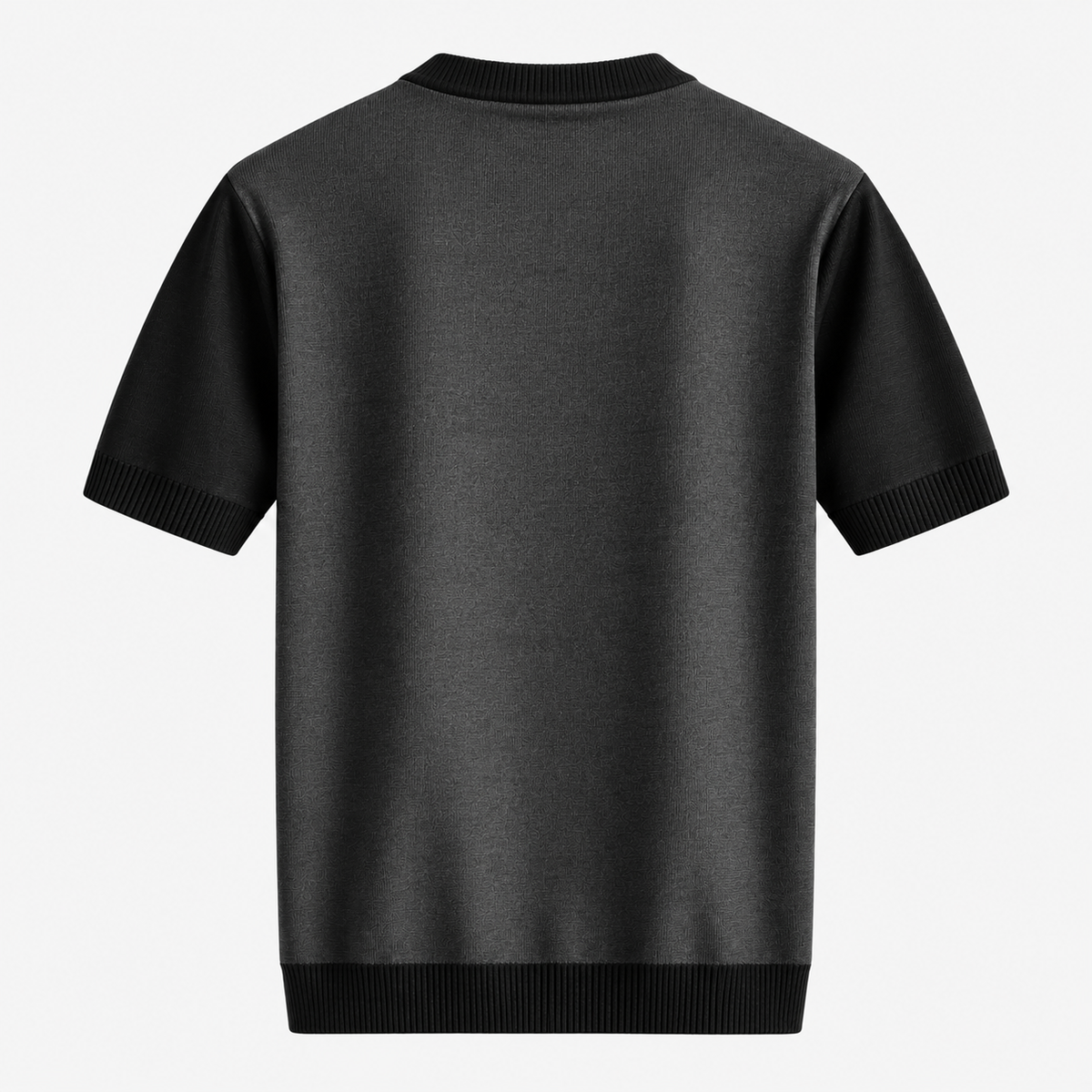 Herre Textureret Crew Neck T-Shirt – Chevronmønster Kort Ærme