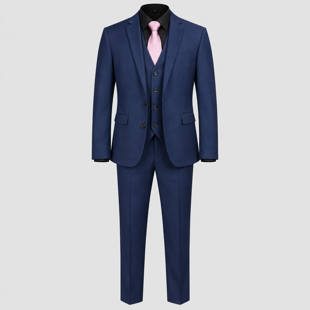 Herre Slim Fit Todelt Jakkesæt – Notch Revers Blazer
