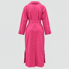 Hørfrakke til Damer - Langærmet Wrap-Model med Bælte