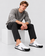 Baglåse Slip-On Mules til Herrer - Flad Sål, Quiltet Panel Overdel