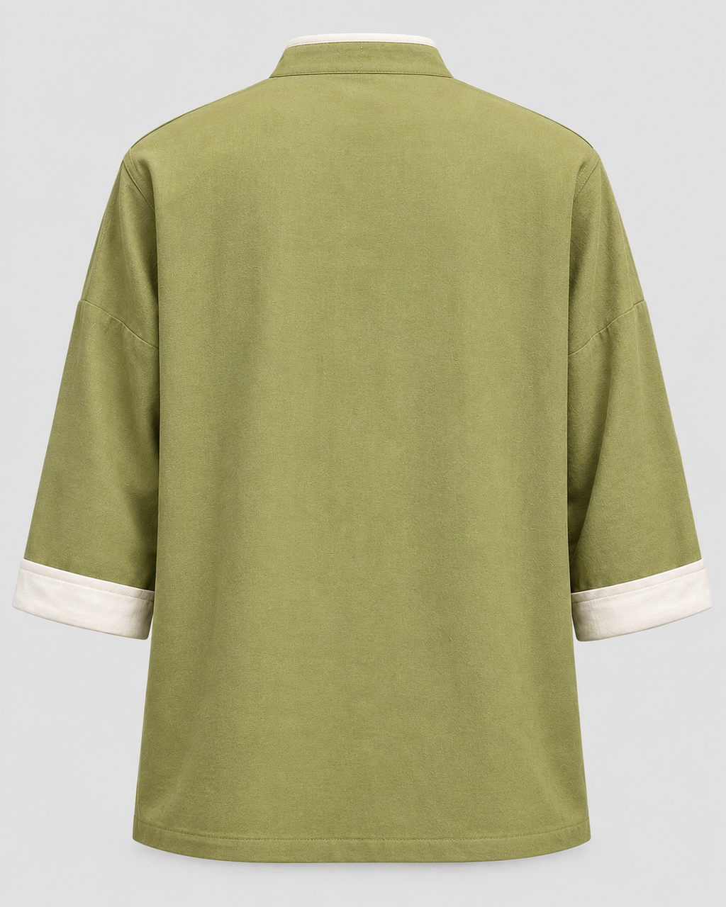 Overshirt med Mandarinkrave til Herrer - Knapsløjfer, Trekvartærmer