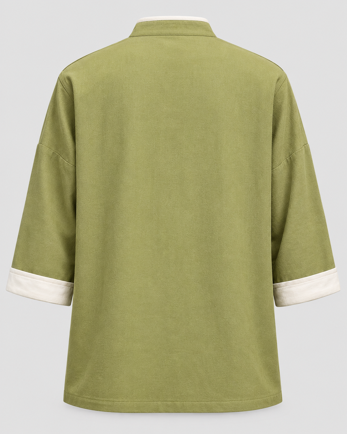 Overshirt med Mandarinkrave til Herrer - Knapsløjfer, Trekvartærmer