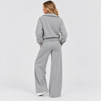 Joggingsæt med Lynlås - Todelt Loungewear med Vide Ben