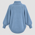 Chunky Strikket Sweater til Damer - Oversized Kabelstrik med Rullekrave