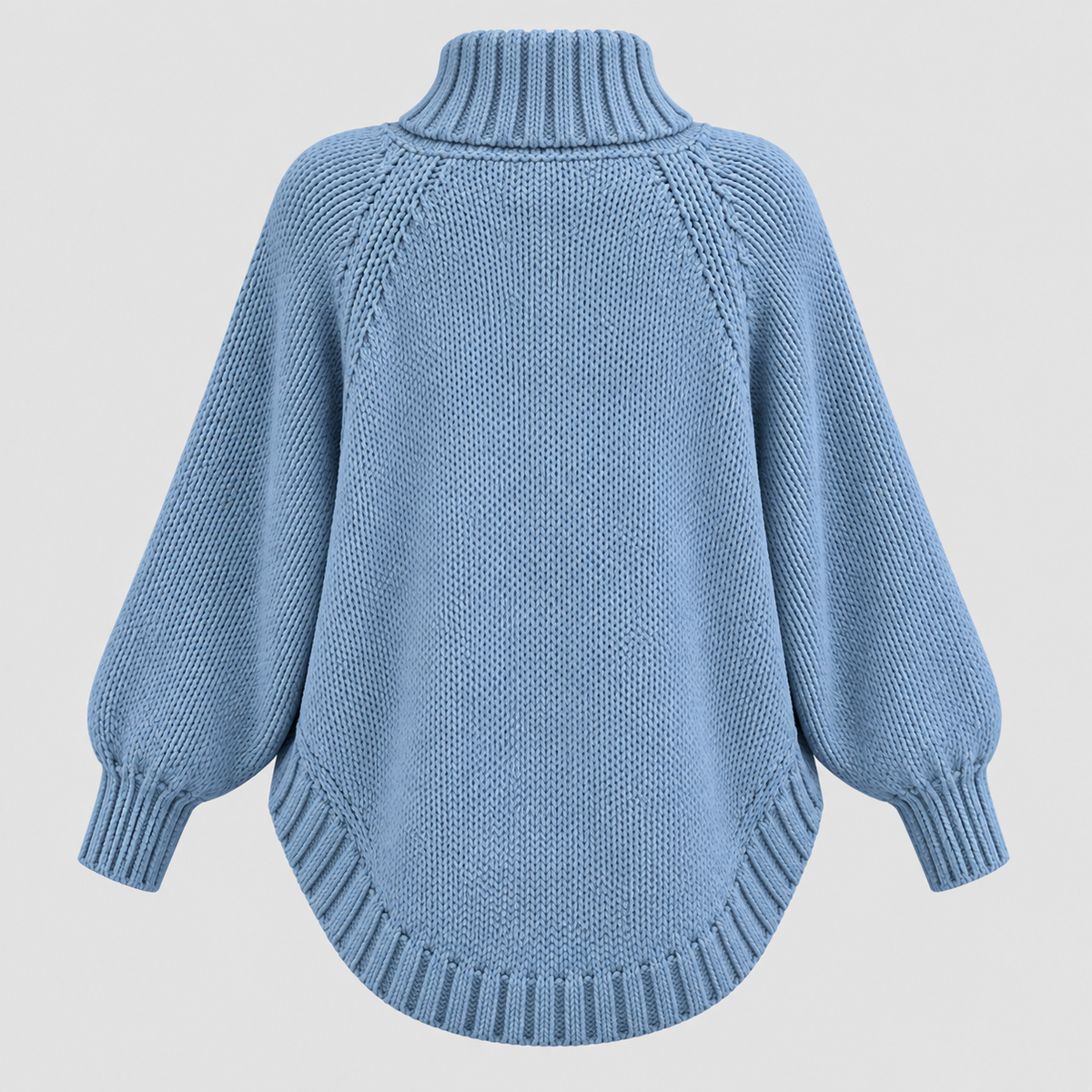 Chunky Strikket Sweater til Damer - Oversized Kabelstrik med Rullekrave