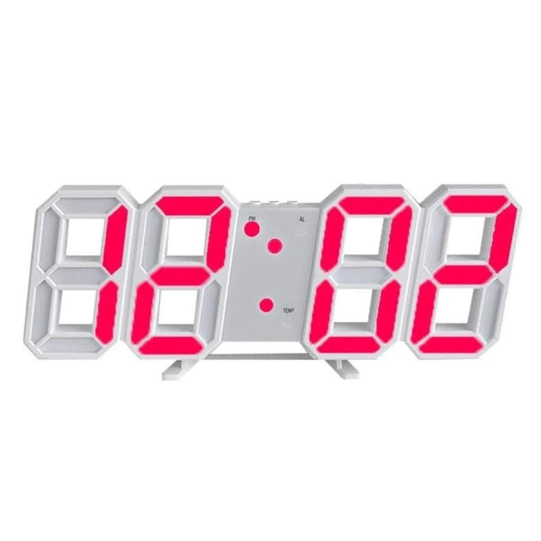3D LED Digital Vægur – Justerbar Belysning