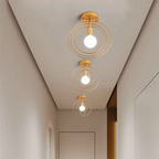 AetherLight Væglampe – Metal med Guld Finish, 24" Diameter