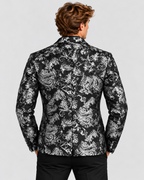 Slim Fit Blazer til Herrer - Metallisk Blomsterjacquard, Enkelt Knap