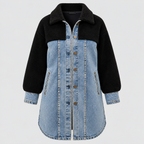 Lang Denimjakke - Sherpa-For, Knaplukning