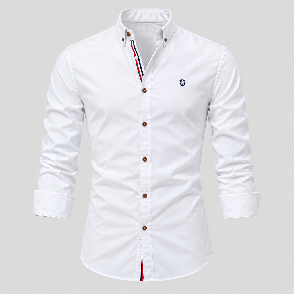 Herre Slim Fit Standkraveskjorte – Grandad Krave Knapskjorte