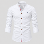Herre Slim Fit Standkraveskjorte – Grandad Krave Knapskjorte