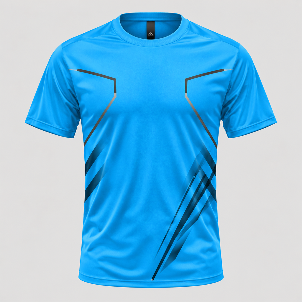 Herre Sports T-shirt – Kontrast Piping Rundhals