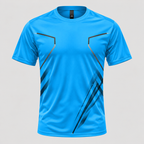 Herre Sports T-shirt – Kontrast Piping Rundhals