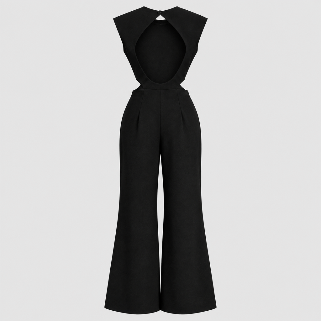 Formstøbt Jumpsuit til Damer - Ærmeløs med Drapering ved Taljen