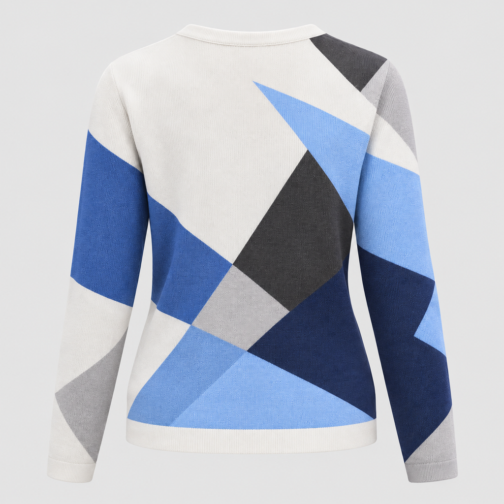 Colorblock Top til Damer - Meshærmer, V-Hals
