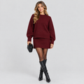 Dame Todelt Sweatersæt – Oversized Top med Shorts