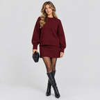 Dame Todelt Sweatersæt – Oversized Top med Shorts