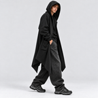 Lang Hættekåbe med Åben Front – Oversized Hætte Streetwear