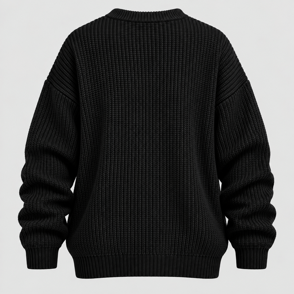 Chunky Strikket Sweater til Herrer - Oversized med Ribbede Manchetter
