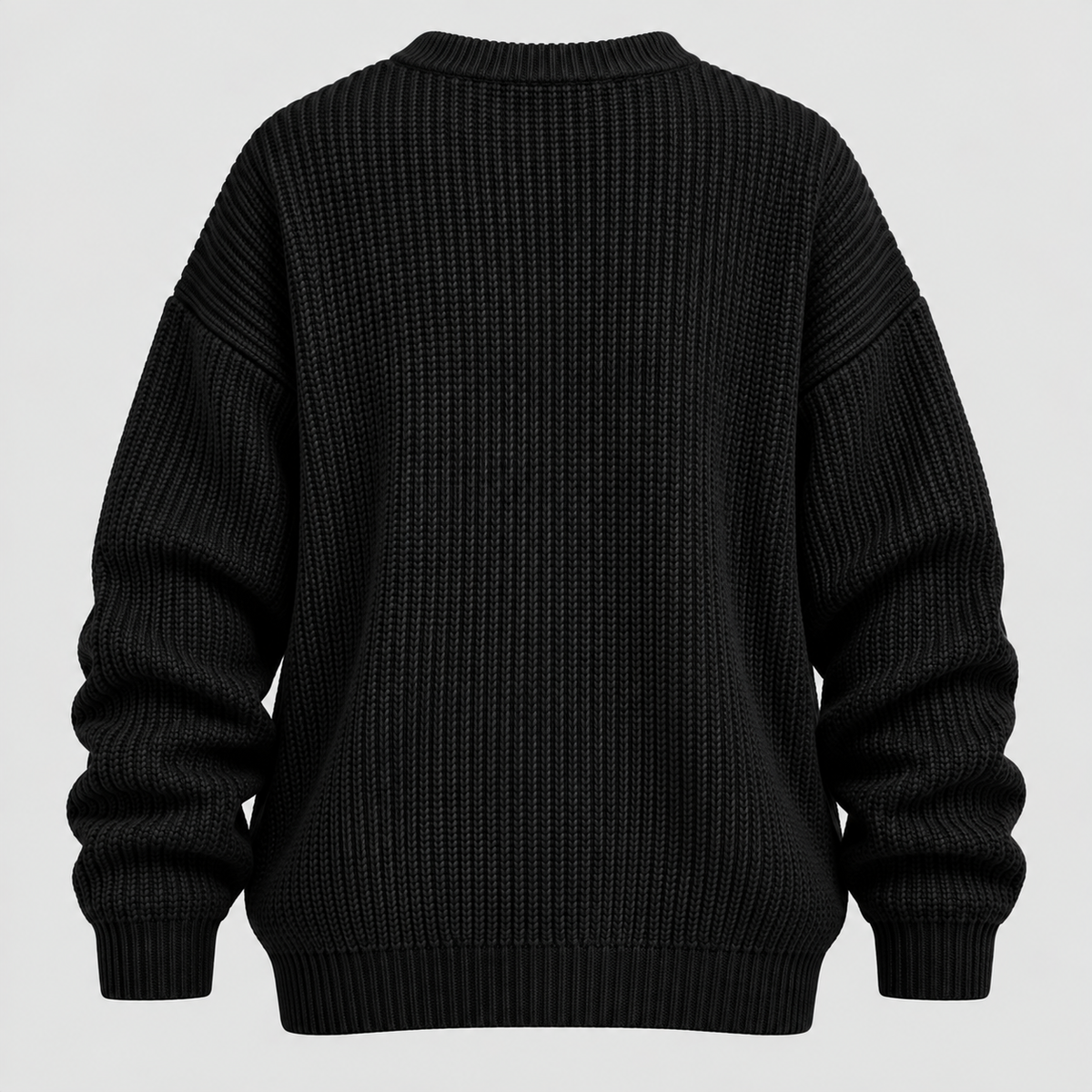 Chunky Strikket Sweater til Herrer - Oversized med Ribbede Manchetter