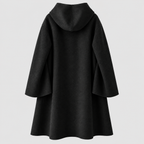 Lang Frakke i Uldlook - Wrap-Lukning med Revers
