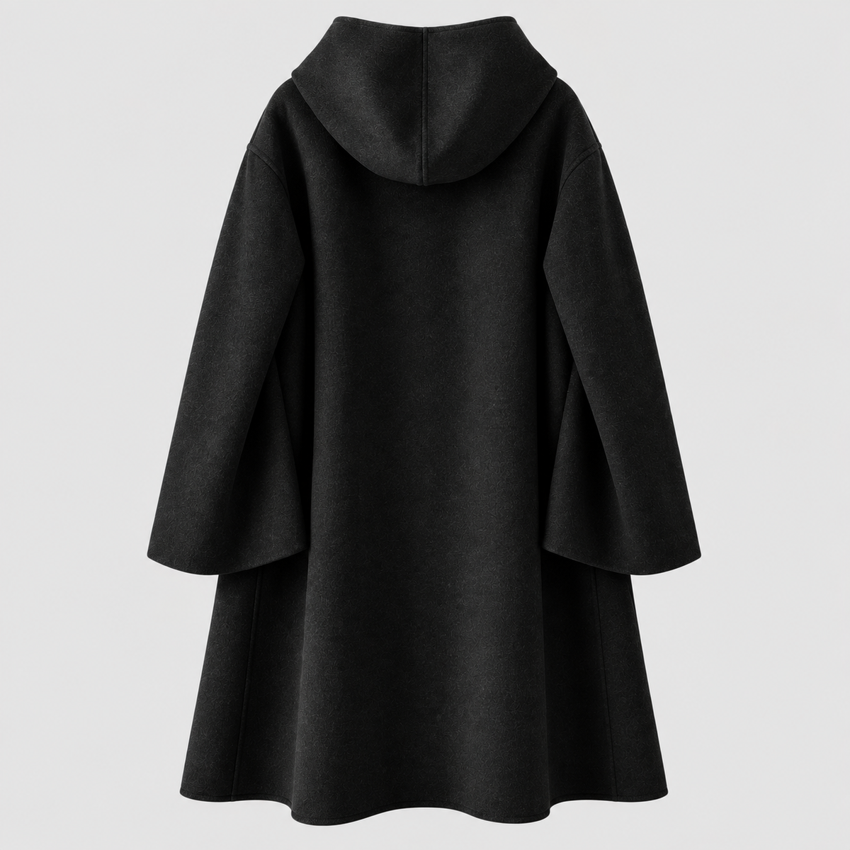 Lang Frakke i Uldlook - Wrap-Lukning med Revers