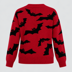 Trøje med Flagermusprint til Halloween - Jacquardstrikket Pullover