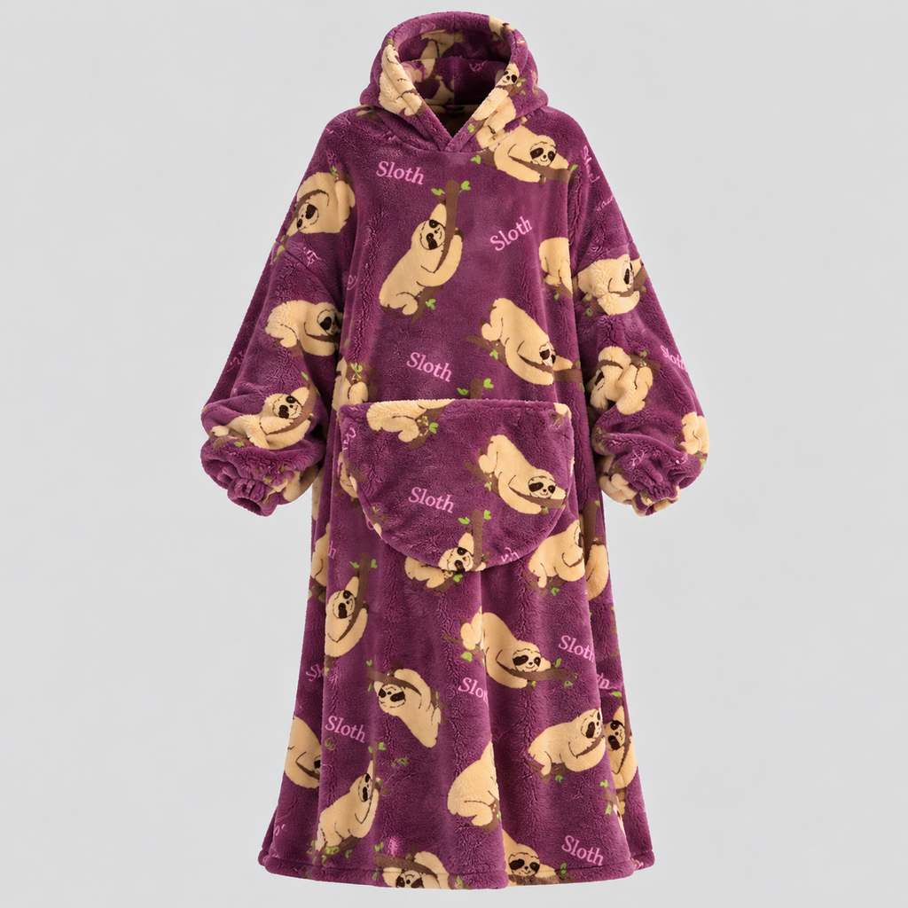 Hættebeklædt Tæppe - Blødt Sherpa Fleece, Maskinvaskbart