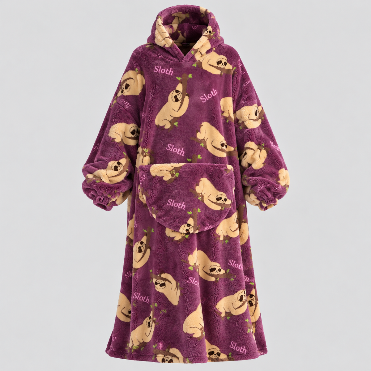 Hættebeklædt Tæppe - Blødt Sherpa Fleece, Maskinvaskbart