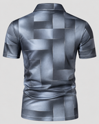 Poloshirt med Geometrisk Print til Herrer - Korte Ærmer, Regular Fit