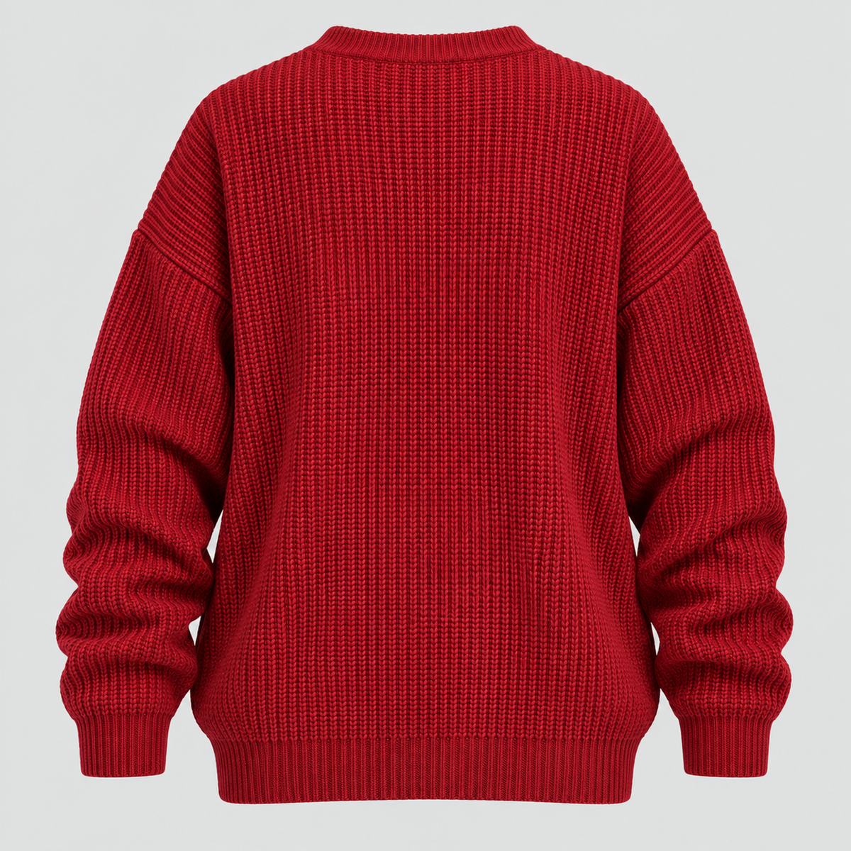 Chunky Strikket Sweater til Herrer - Oversized med Ribbede Manchetter