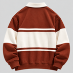 Polokrave Pullover til Herrer - Sweater med Kontraststriber