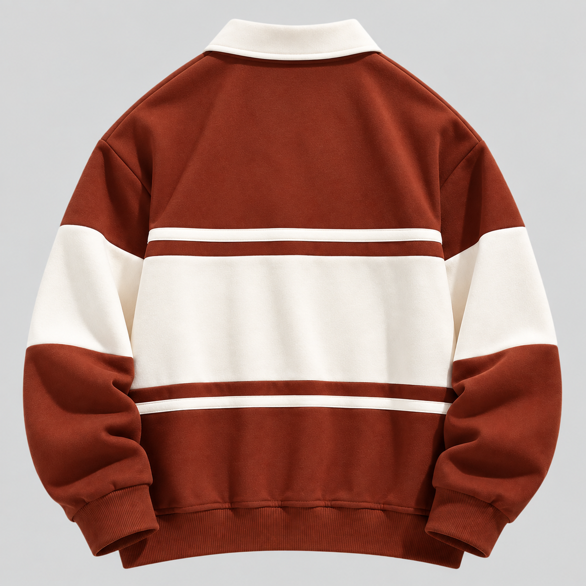 Polokrave Pullover til Herrer - Sweater med Kontraststriber