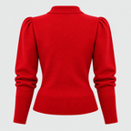 Cropped Strikket Cardigan til Damer - Guldknapper Foran, V-Hals