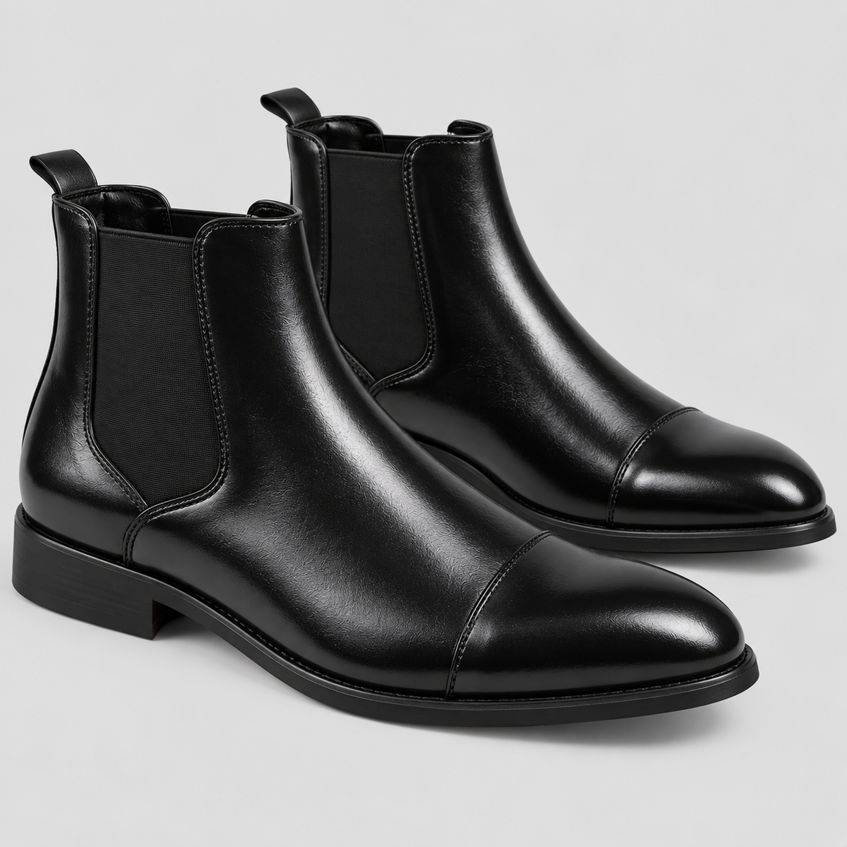 Herre Læder Chelsea Boots – Rød Sål Slip-On Støvler