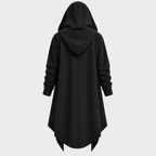 Lang Hættekåbe med Åben Front – Oversized Hætte Streetwear