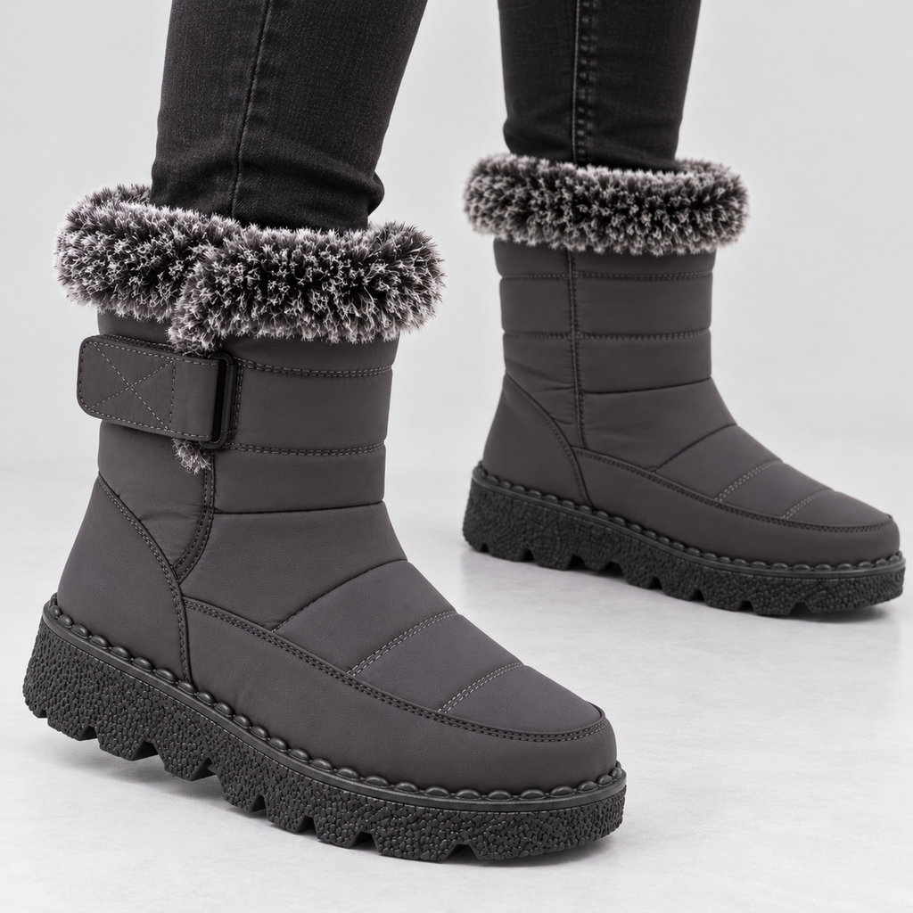 Pelsforede Sneboots til Damer - Slip-On med Grebssål