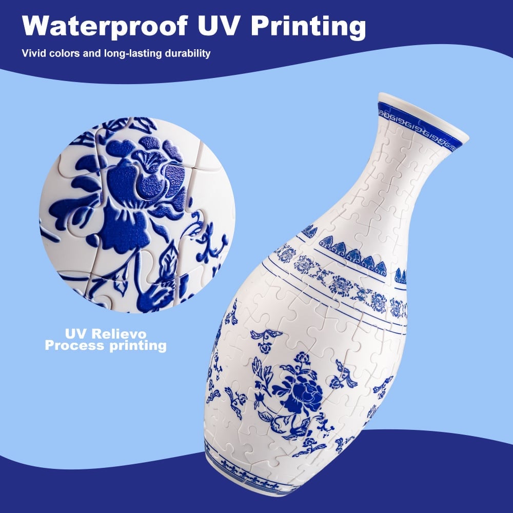 3D Puzzle Vase – EcoBloom, Dekorativ Blomstervase med Aftagelig Vandbeholder
