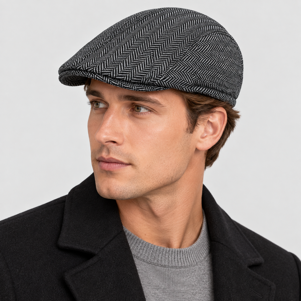 Herringbone Flat Cap – Tweed Sixpence til Herrer