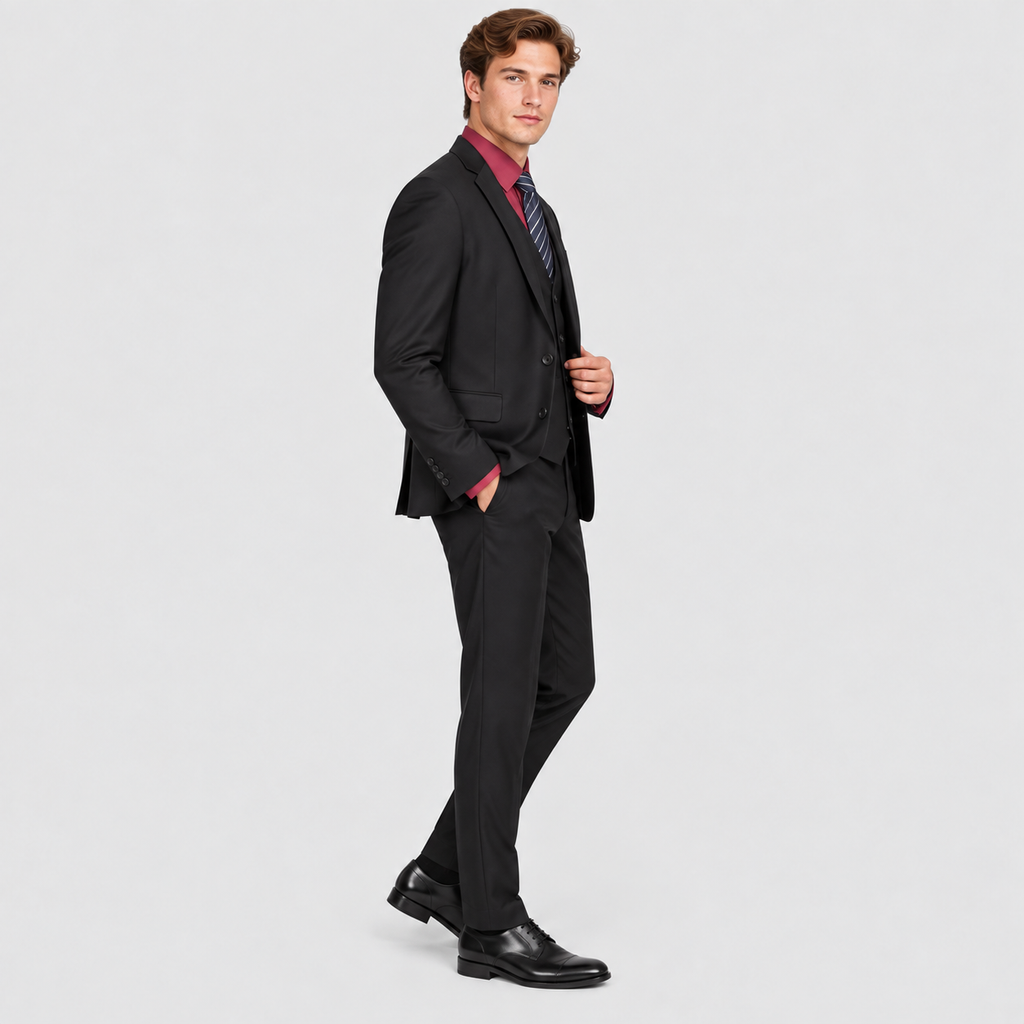 Herre Slim Fit Todelt Jakkesæt – Notch Revers Blazer