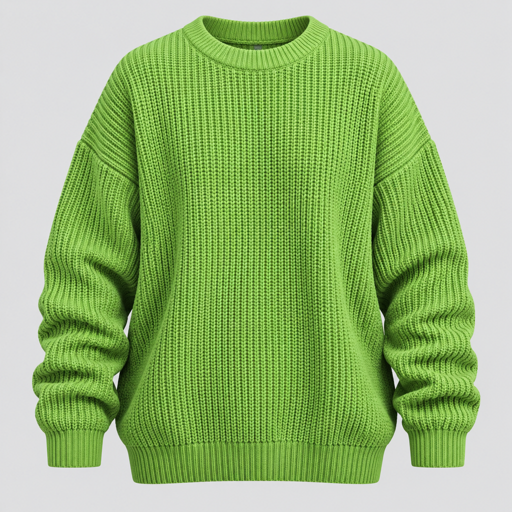 Chunky Strikket Sweater til Herrer - Oversized med Ribbede Manchetter