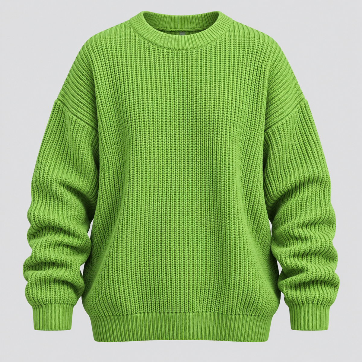 Chunky Strikket Sweater til Herrer - Oversized med Ribbede Manchetter