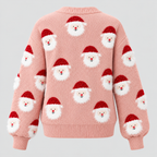 Julesweater med Julemandsprint til Damer - Oversized Strik