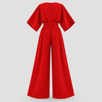 Chiffon Wrap Jumpsuit til Damer – Vide Ben, Flere Farver